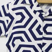 Load image into Gallery viewer, Blue Abstract Printed Shirt With Shorts Co-Ord Set
