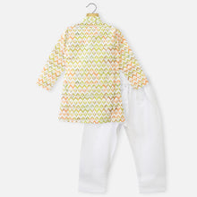 Load image into Gallery viewer, Green Full Sleeves Kurta With White Pajama
