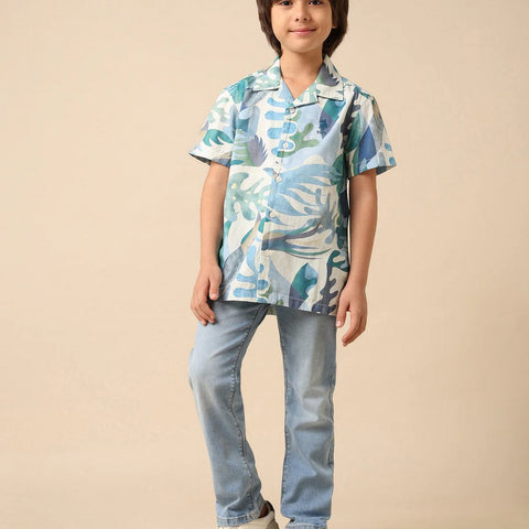 Tropical Printed Half Sleeves Pure Cotton Shirt