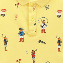 Load image into Gallery viewer, Yellow Mascot Printed Polo T-Shirt
