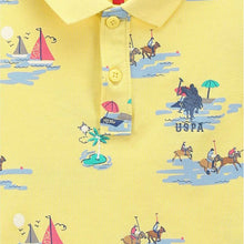 Load image into Gallery viewer, Yellow Graphic Printed Polo T-Shirt
