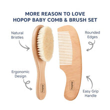 Load image into Gallery viewer, Natural Bristle Baby Wooden Brush &amp; Comb Set
