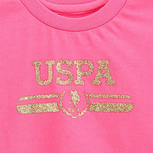 Load image into Gallery viewer, Pink Glitter Logo Cotton T-Shirt
