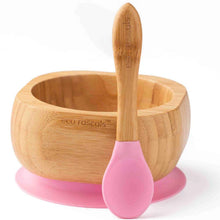 Load image into Gallery viewer, Pink Bamboo Bowl and Spoon Set
