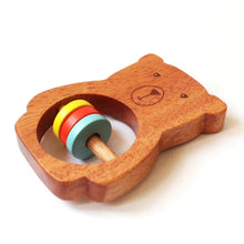Load image into Gallery viewer, Bozo The Bear Wooden Rattle
