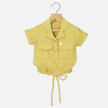 Load image into Gallery viewer, Yellow Collar Neck Crop Top With Shorts Co-Ord Set
