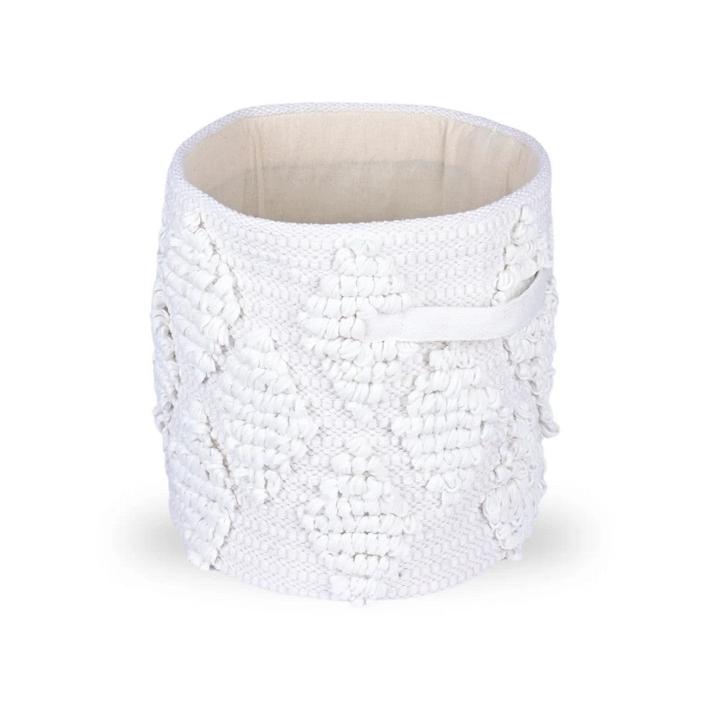 Woven Treasure Round Beige Toy Storage Basket