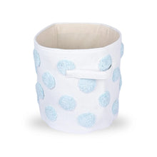 Load image into Gallery viewer, Pom Pom Round Blue Toy Storage Basket
