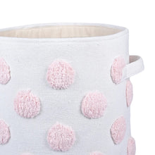 Load image into Gallery viewer, Pom Pom Round Pink Toy Storage Basket
