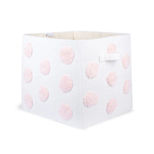 Load image into Gallery viewer, Pom Pom Rectangular Pink Toy Storage Basket
