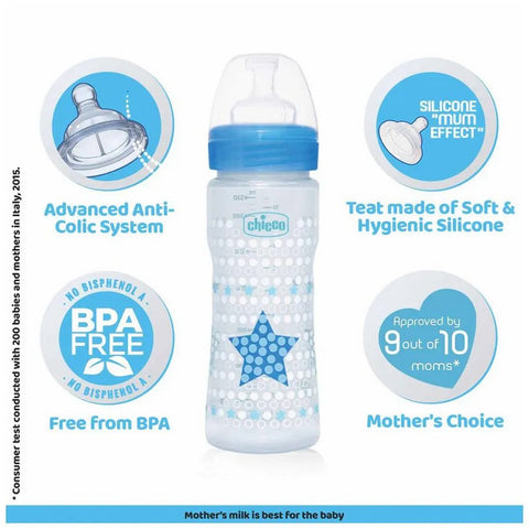 Blue Baby Feeding Bottle Fast - 330ml