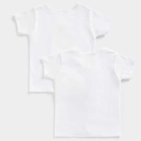 White Essentials Unisex Half Sleeve Cotton Vest- Pack Of 2