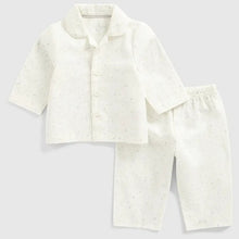 Load image into Gallery viewer, Star Printed Full Sleeves Cotton Night Suit- Off White
