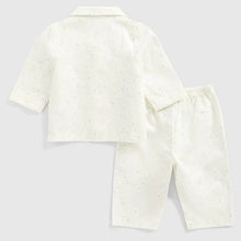 Load image into Gallery viewer, Star Printed Full Sleeves Cotton Night Suit- Off White
