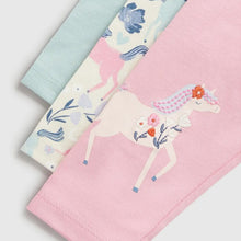 Load image into Gallery viewer, Beige Unicorn Theme Leggings- Pack Of 3
