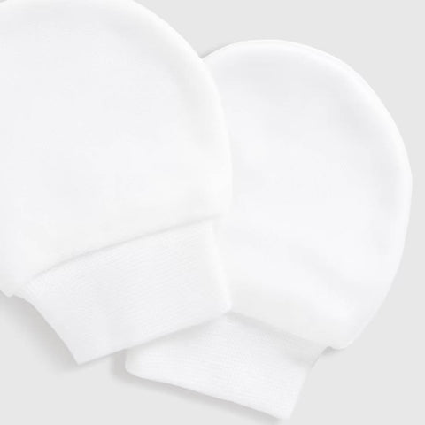 White Unisex Cotton Mittens- Pack Of 3