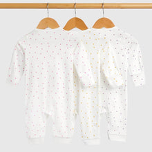 Load image into Gallery viewer, Essentials Spotted Cotton Long Sleeves Romper- Pack Of 3
