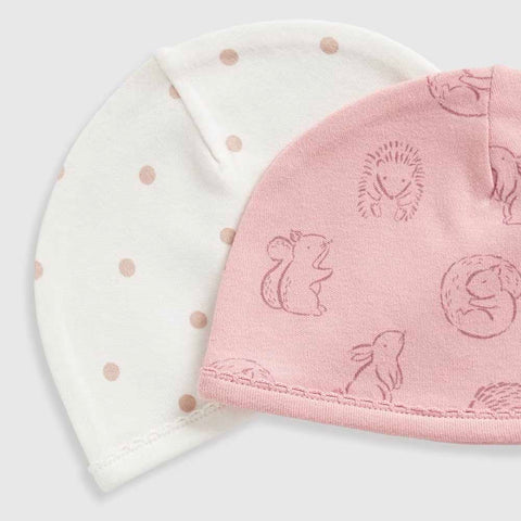 Girls Woodland Friends Cotton Hats- Pack Of 2