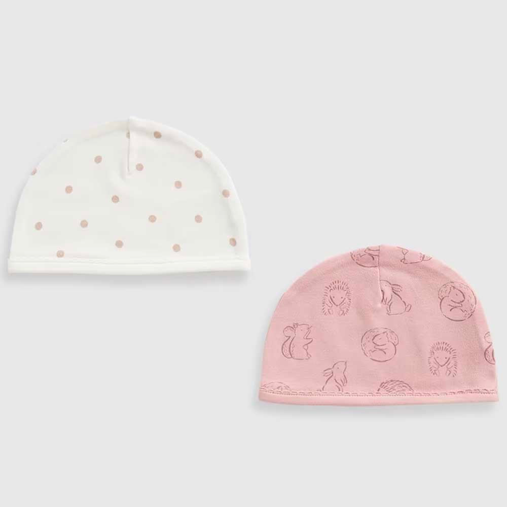 Girls Woodland Friends Cotton Hats- Pack Of 2