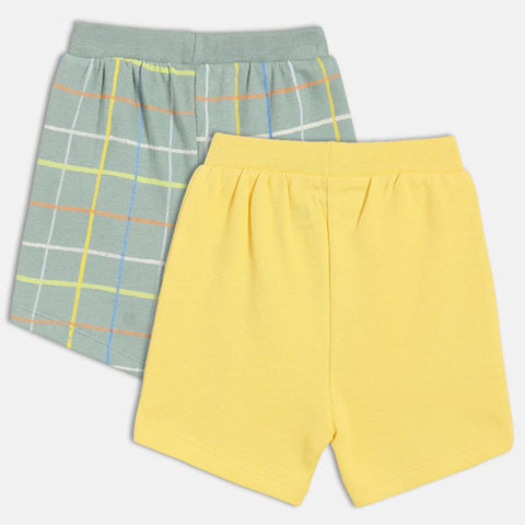 Green Checked Shorts Pack Of - 2