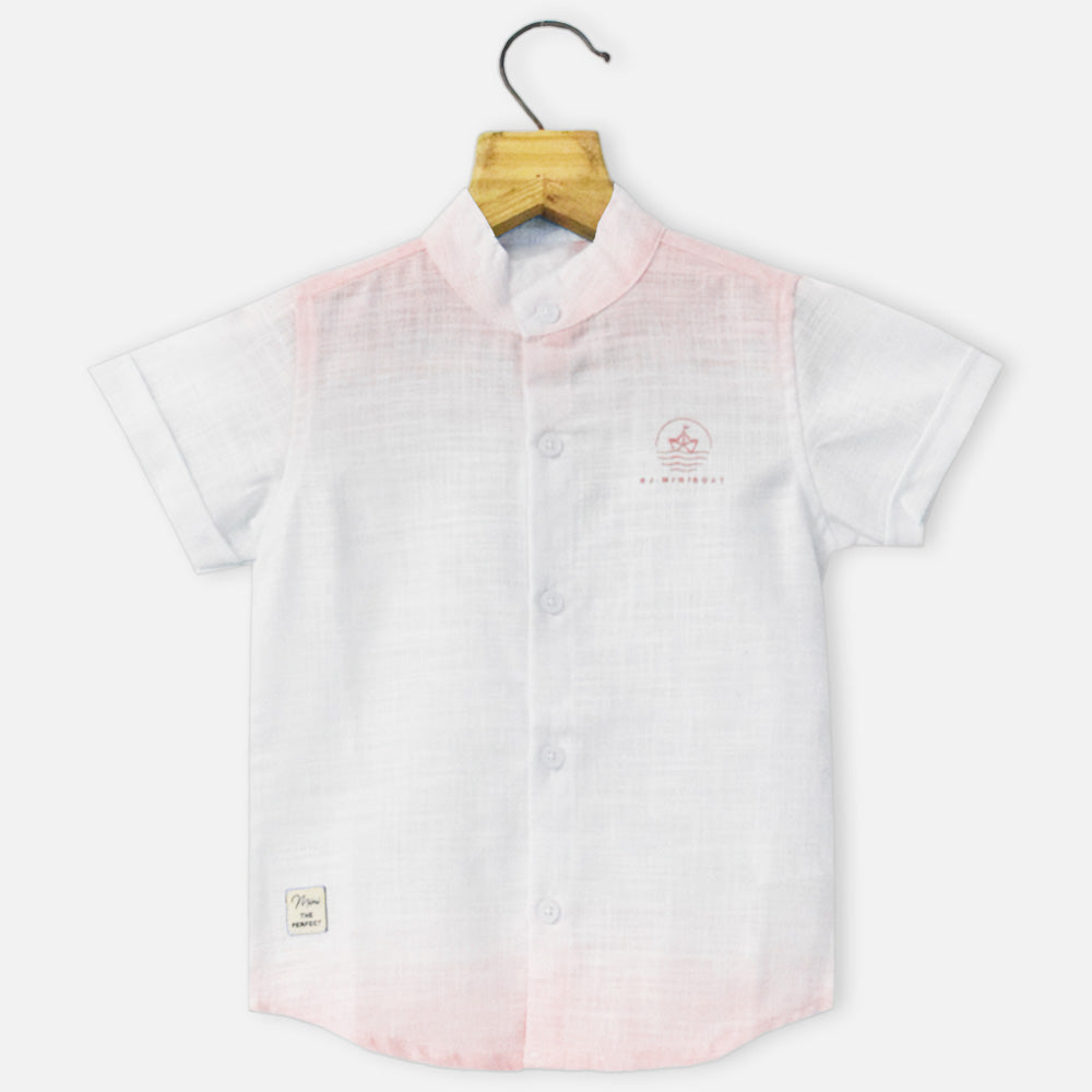 White Cotton Half Sleeves Shirt