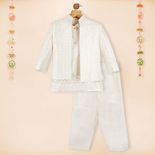 Load image into Gallery viewer, Ivory Sequins Embroidered Jacket With Kurta &amp; Pant
