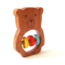 Load image into Gallery viewer, Bozo The Bear Wooden Rattle
