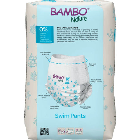 Medium Bambo Nature Disposable Swim Diaper Pants- 12 Pieces (12+ kg)