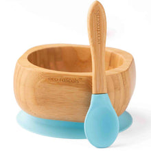 Load image into Gallery viewer, Blue Bamboo Bowl and Spoon Set
