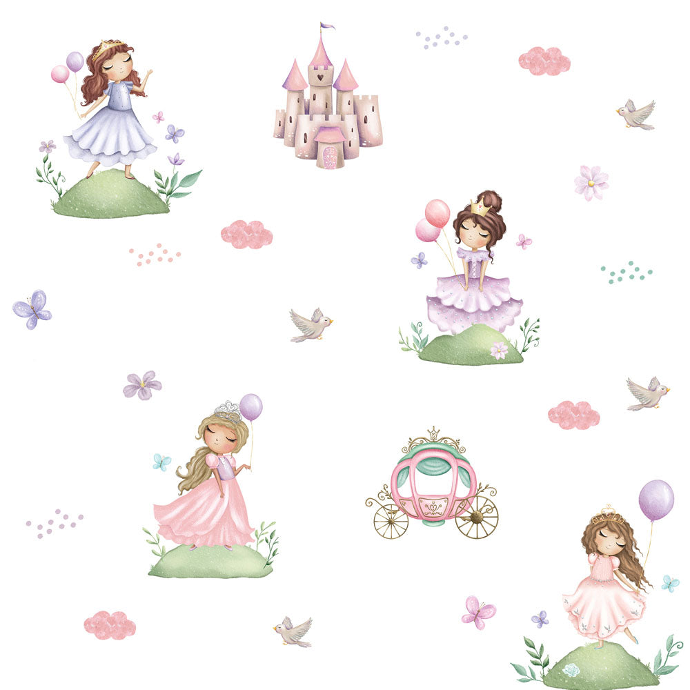 Pink Princess Theme Full Sleeves Organic Cotton Night Suit