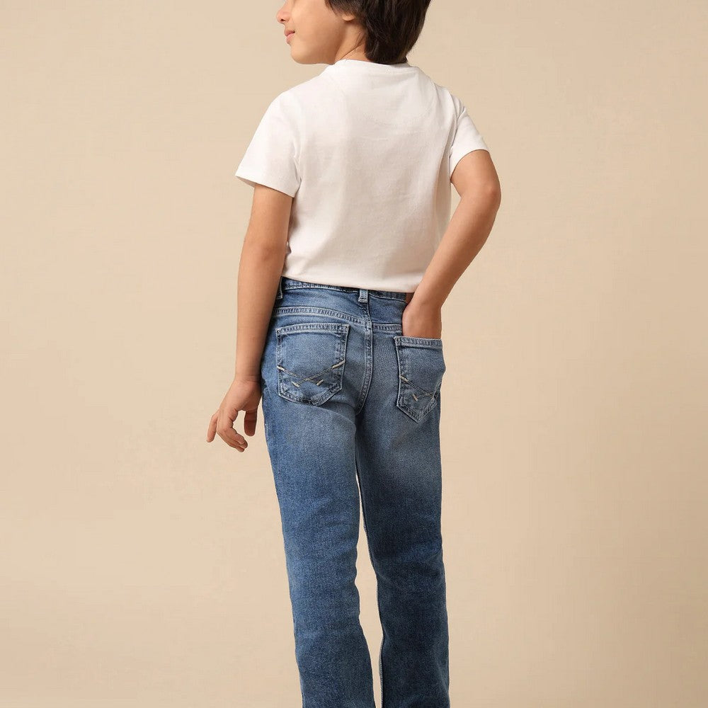 Denim Whiskered Relaxed Fit Jeans