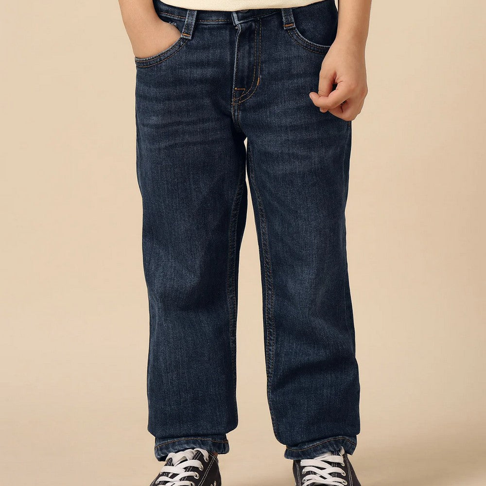 Denim Whiskered Relaxed Fit Jeans