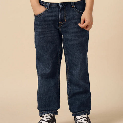 Denim Whiskered Relaxed Fit Jeans