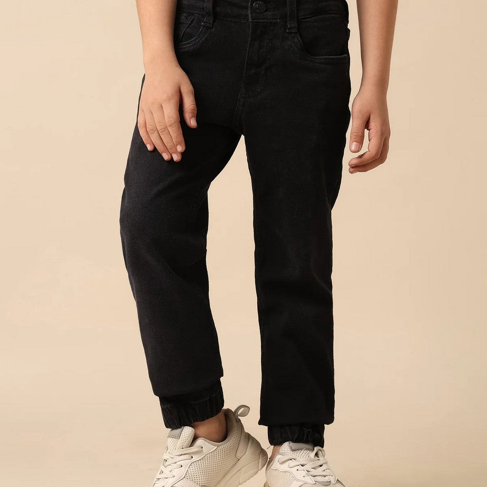 Black Stone Washed Relaxed Fit Jeans