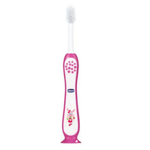 Load image into Gallery viewer, Pink Bunny Toothbrush With Bristle Cover
