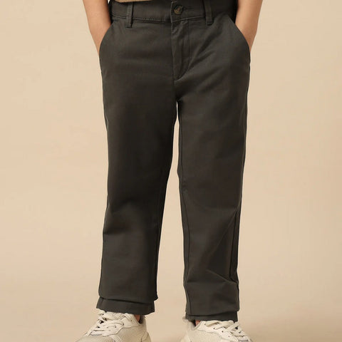 Olive Twill Regular Fit Trousers