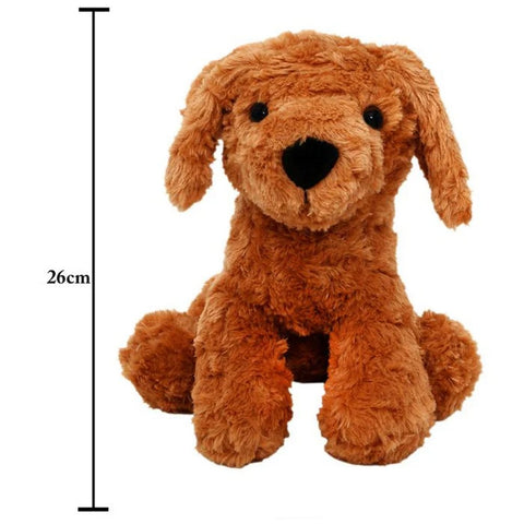 Brown Cute Plush Sitting Stuffed Dog Soft Toy - 26 Cm