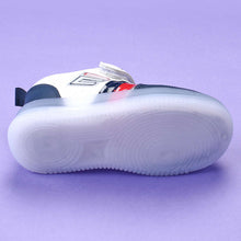 Load image into Gallery viewer, White With Blue Velcro Closure Sneakers With LED Light-Up
