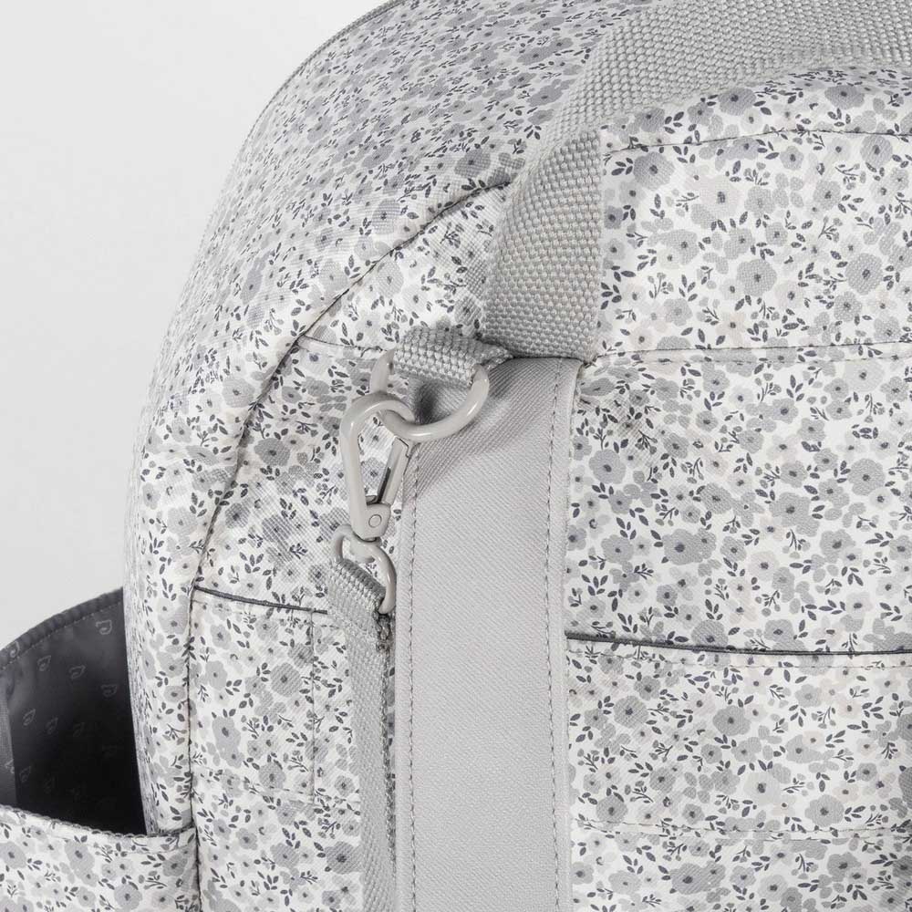 Grey Flower Mellow Backpack Diaper Changing Bag