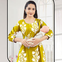 Load image into Gallery viewer, Yellow Floral Printed Nursing Maternity Co-Ord Set
