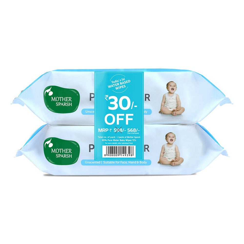 Mother Sparsh 99% Water Wipes 72pcs