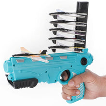 Load image into Gallery viewer, Flying Airplane Launcher Gun Toy With Foam Glider Planes
