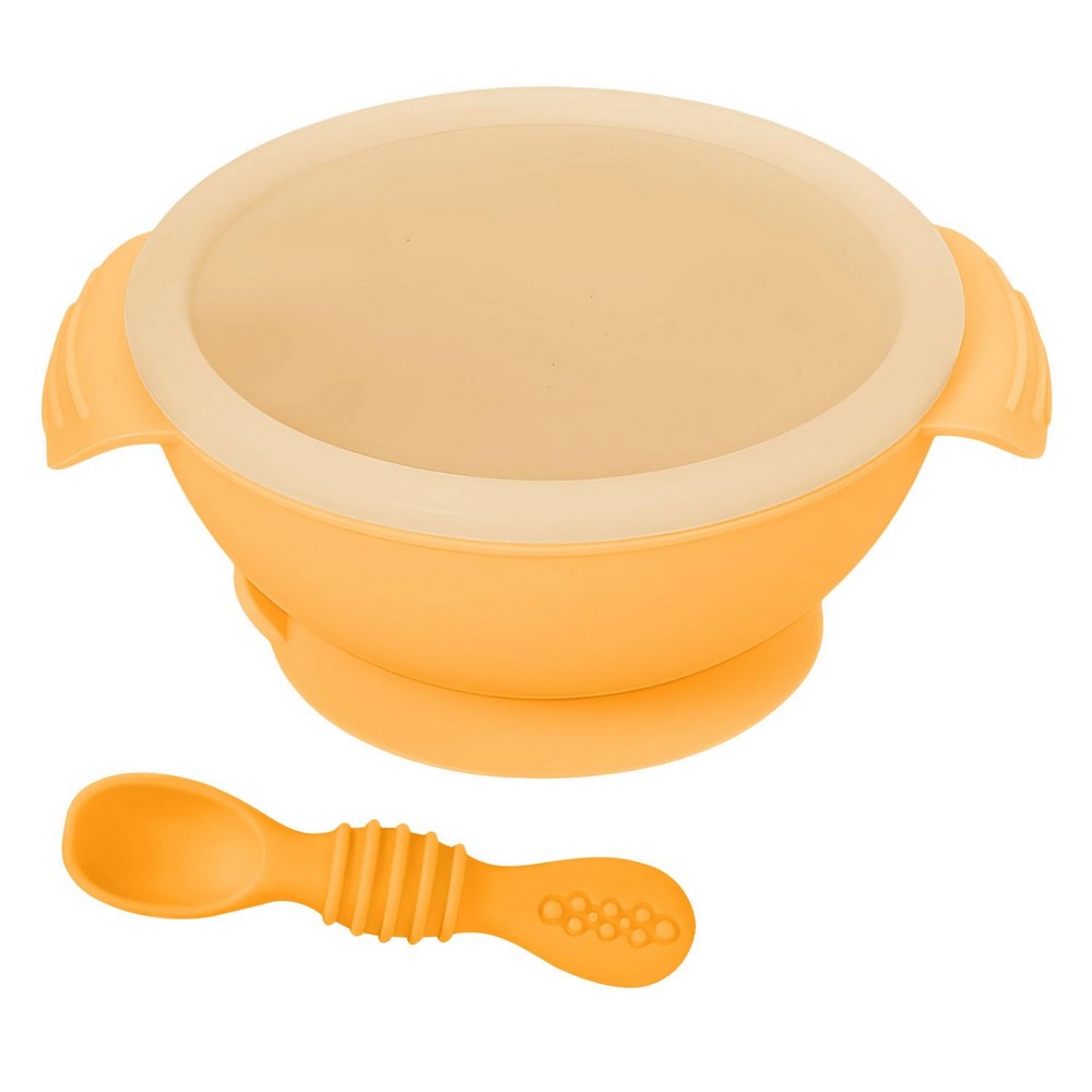 Orange Silicone Bowl & Spoon