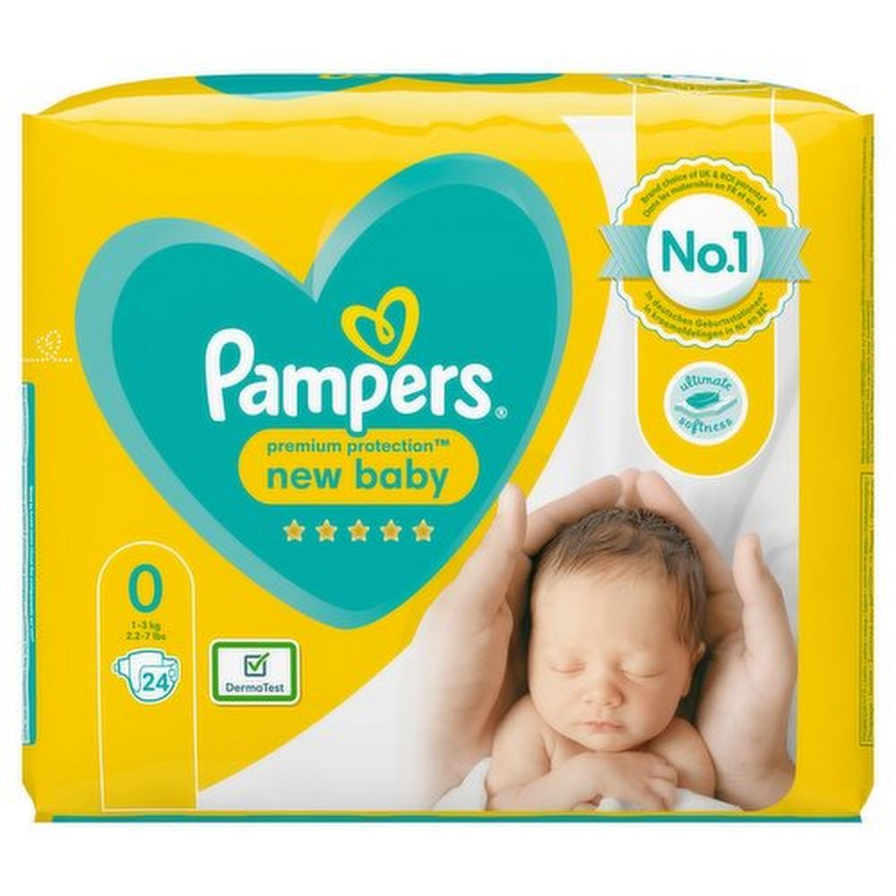 Size 0 Pampers Premium Protection Diaper - 24 Pieces (1-3 kg)