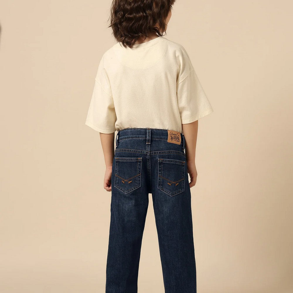 Denim Whiskered Relaxed Fit Jeans