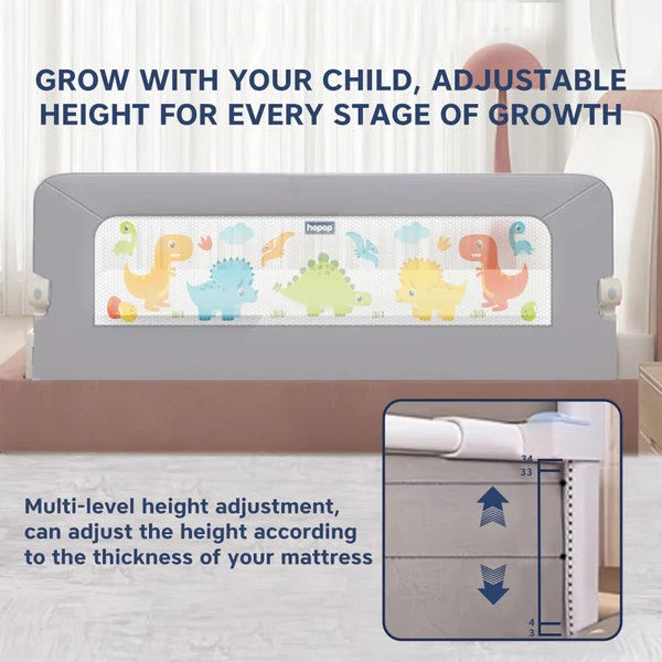 Grey Secure Sleep Baby Bed Rail Guard