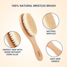 Load image into Gallery viewer, Natural Bristle Baby Wooden Brush &amp; Comb Set
