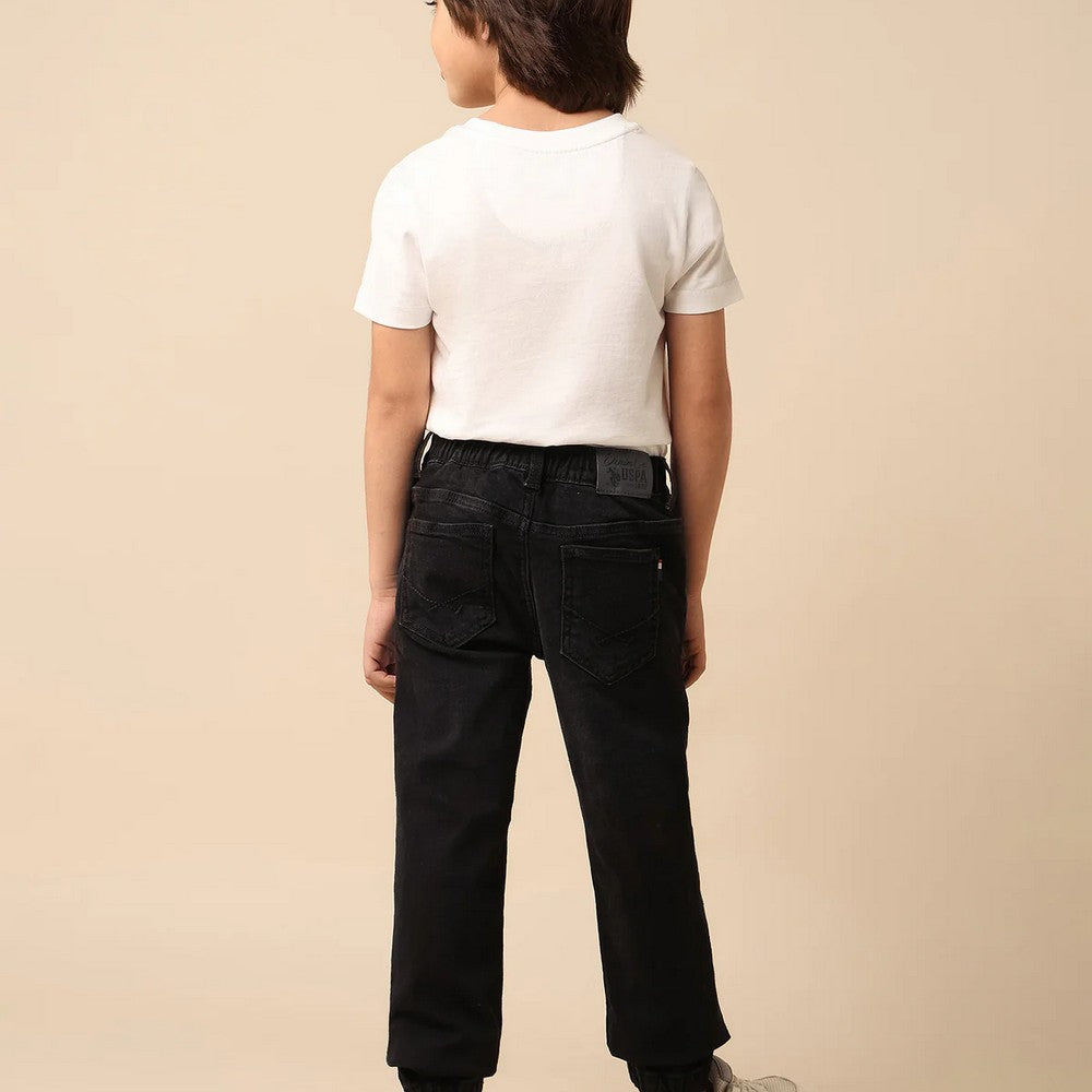 Black Stone Washed Relaxed Fit Jeans