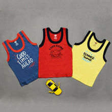 Load image into Gallery viewer, Summer Time Cotton Baby Vest With Contrast Edge- Pack Of 3
