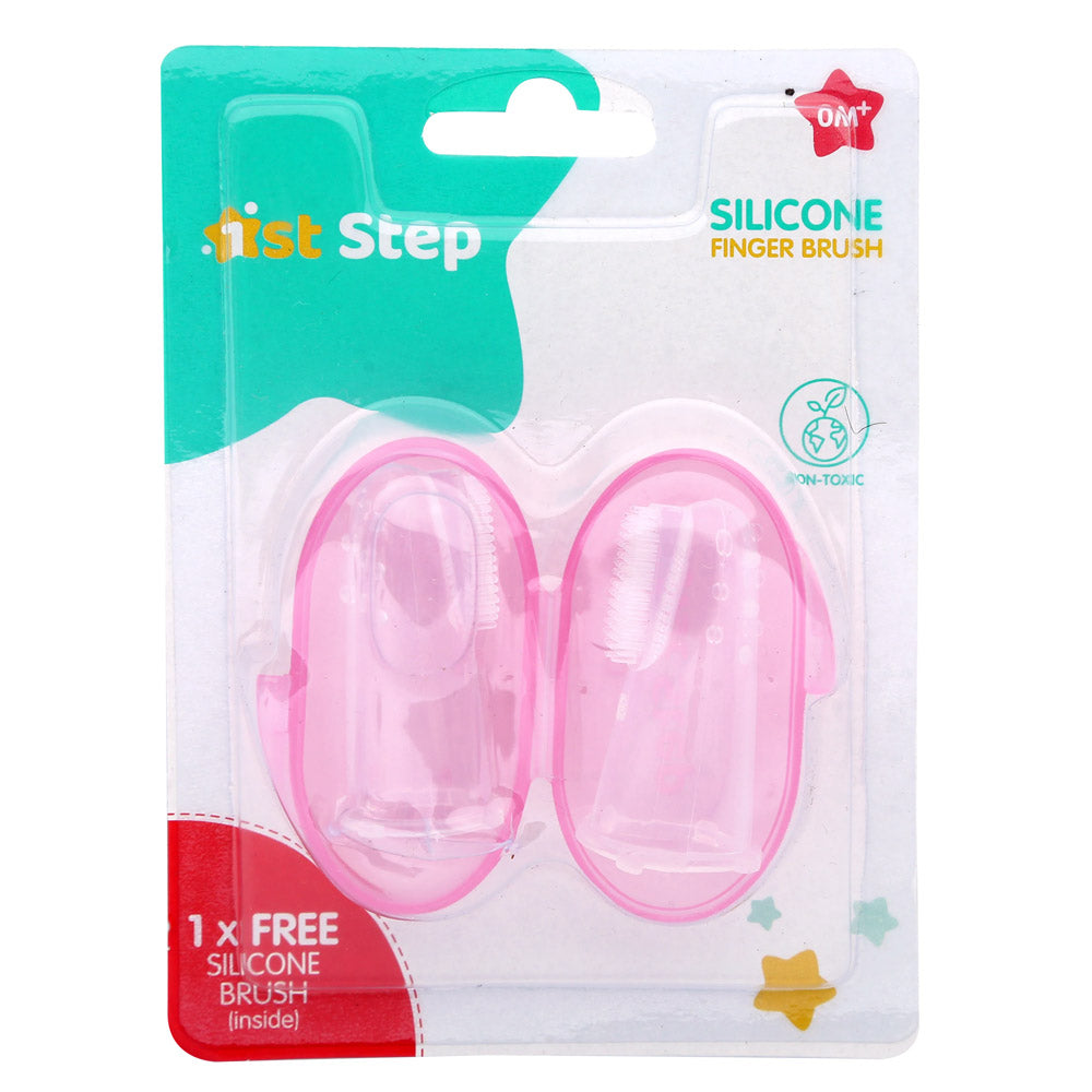 Pink Baby Silicone Finger Brush With Case